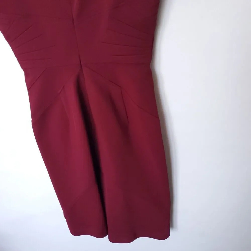 Zac Posen Z Spoke Women Mini Dress Sheath Knee Length Size0 Burgundy Bodycon NWT - Picture 9 of 14